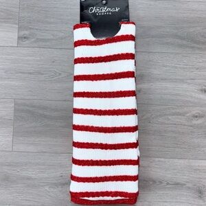 New Hobby Lobby Red and White Striped Christmas Shoppe Knitted Tree Skirt, 48”